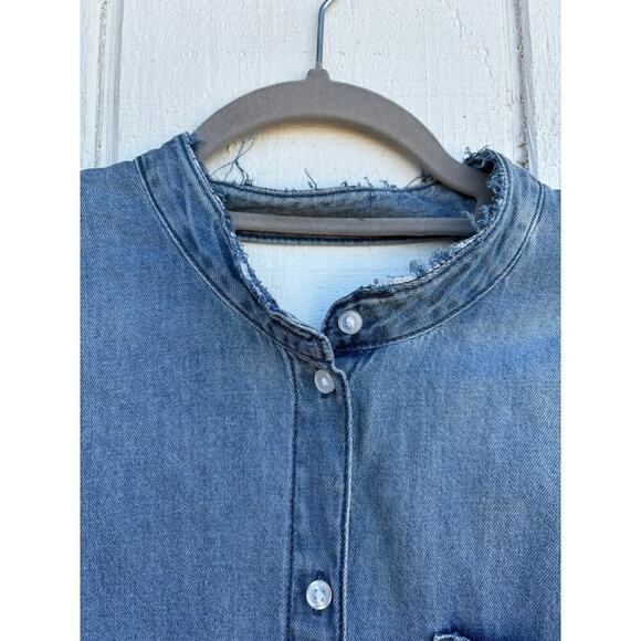 Cheap Monday Anti Denim Dress, Button‎ Down, Back Cut Out, Sz 36 (4) - Picture 4 of 9